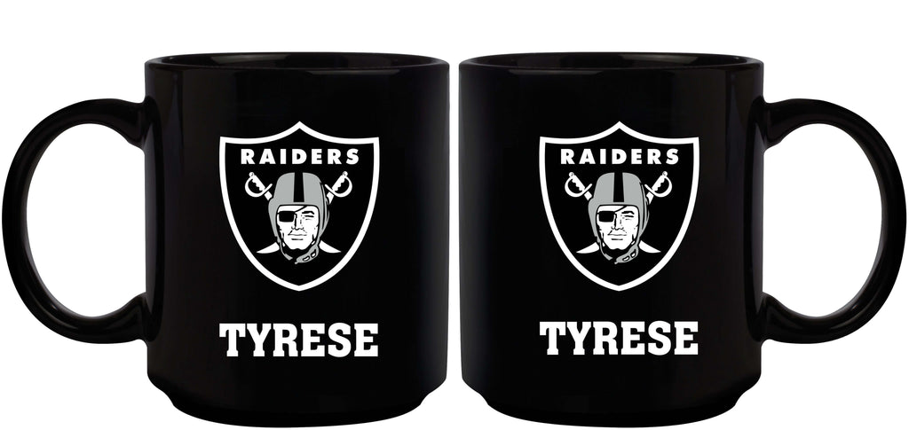 11oz Black Personalized Ceramic Mug - Las Vegas Raiders CurrentProduct, Custom Drinkware, Drinkware_category_All, Gift Ideas, Las Vegas Raiders, LVR, NFL, Personalization, Personalized_Personalized 194207372715 $20.11