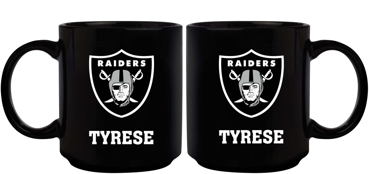 11oz Black Personalized Ceramic Mug - Las Vegas Raiders CurrentProduct, Custom Drinkware, Drinkware_category_All, Gift Ideas, Las Vegas Raiders, LVR, NFL, Personalization, Personalized_Personalized 194207372715 $20.11