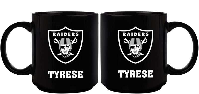 11oz Black Personalized Ceramic Mug - Las Vegas Raiders CurrentProduct, Custom Drinkware, Drinkware_category_All, Gift Ideas, Las Vegas Raiders, LVR, NFL, Personalization, Personalized_Personalized 194207372715 $20.11