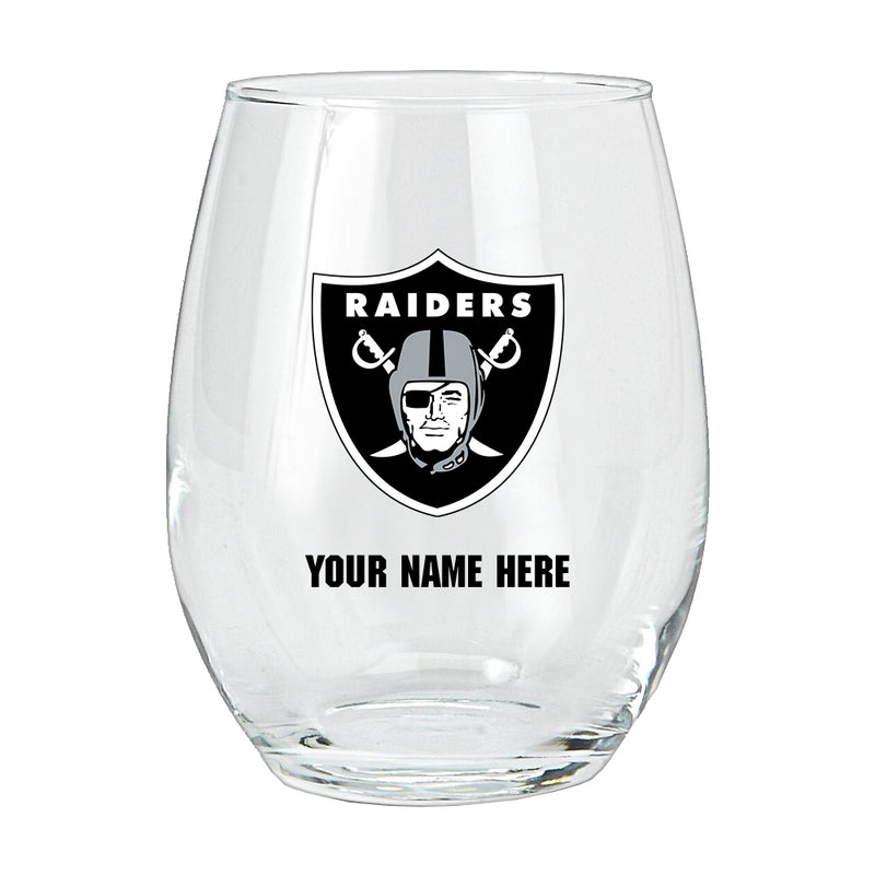 15oz Personalized Stemless Glass | Las Vegas Raiders