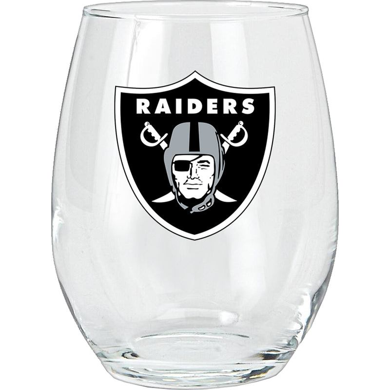 15oz Stemless Glass Tumbler | Las Vegas Raiders