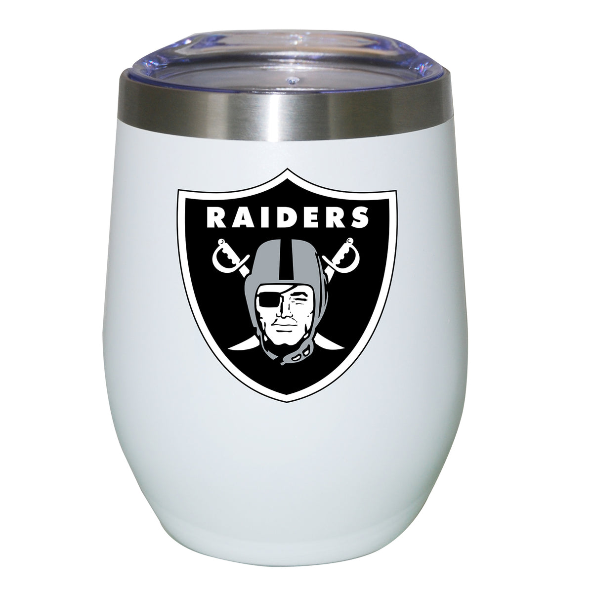 12oz White Stainless Steel Stemless Tumbler | Las Vegas Raiders CurrentProduct, Drinkware_category_All, Las Vegas Raiders, LVR, NFL 194207625439 $27.49
