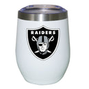 12oz White Stainless Steel Stemless Tumbler | Las Vegas Raiders CurrentProduct, Drinkware_category_All, Las Vegas Raiders, LVR, NFL 194207625439 $27.49