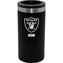 12oz Personalized Black Stainless Steel Slim Can Holder | Las Vegas Raiders