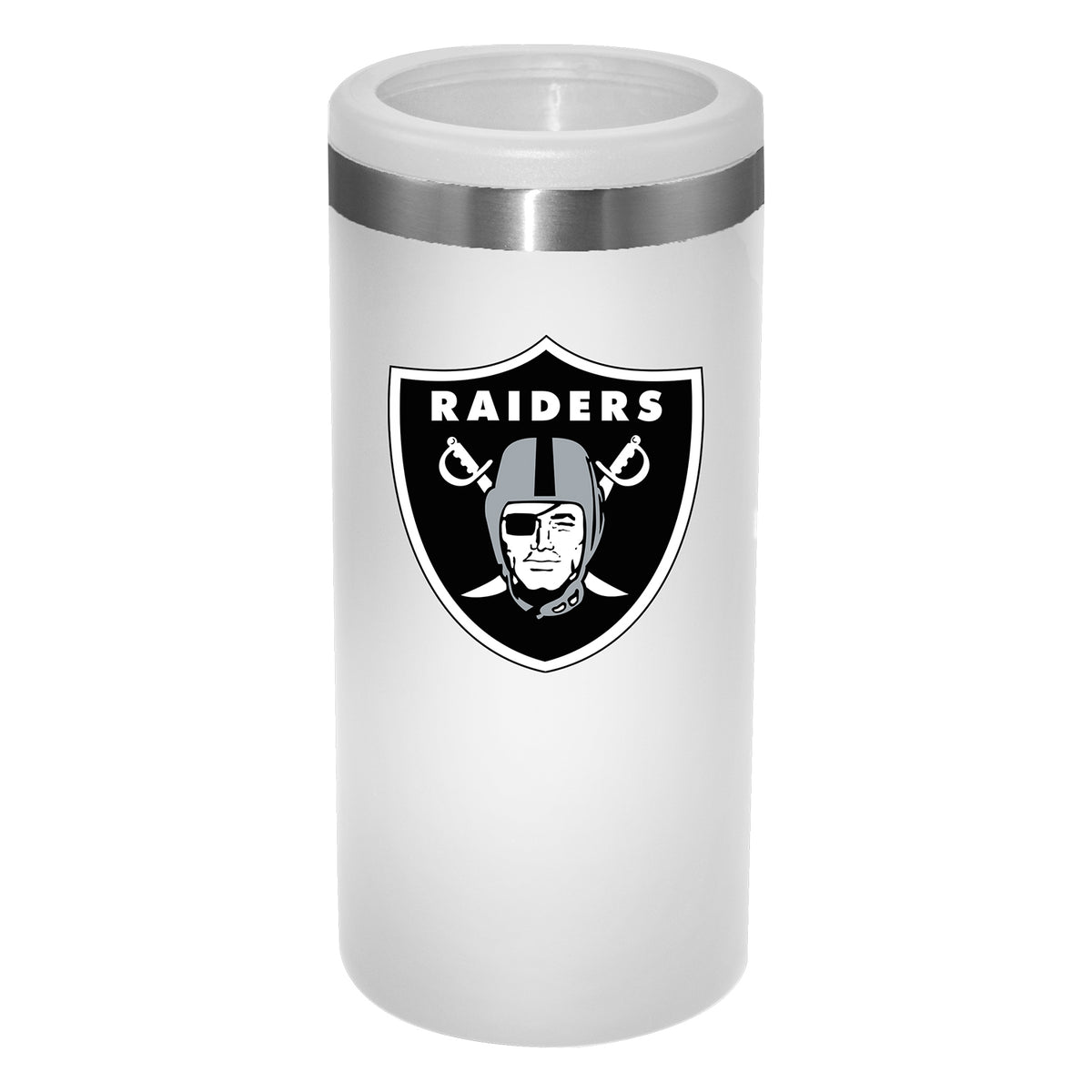 12oz White Slim Can Holder | Las Vegas Raiders