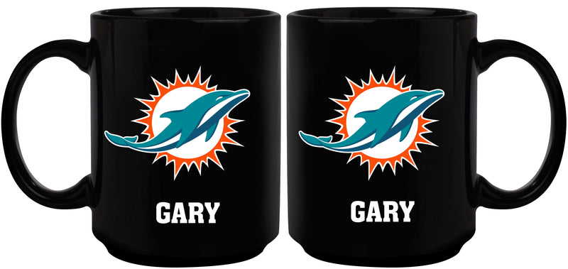 15oz Black Personalized Ceramic Mug | Miami Dolphins CurrentProduct, Drinkware_category_All, Engraved, MIA, Miami Dolphins, NFL, Personalized_Personalized 194207504260 $21.86