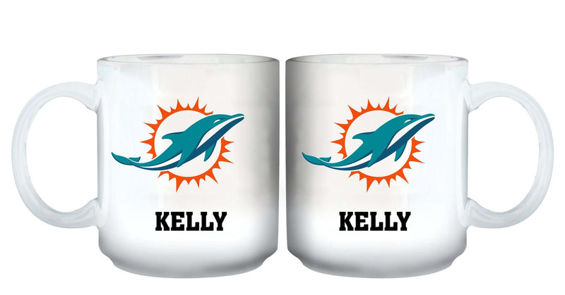 11oz White Personalized Ceramic Mug | Miami Dolphins CurrentProduct, Custom Drinkware, Drinkware_category_All, Gift Ideas, MIA, Miami Dolphins, NFL, Personalization, Personalized_Personalized 194207442562 $20.11