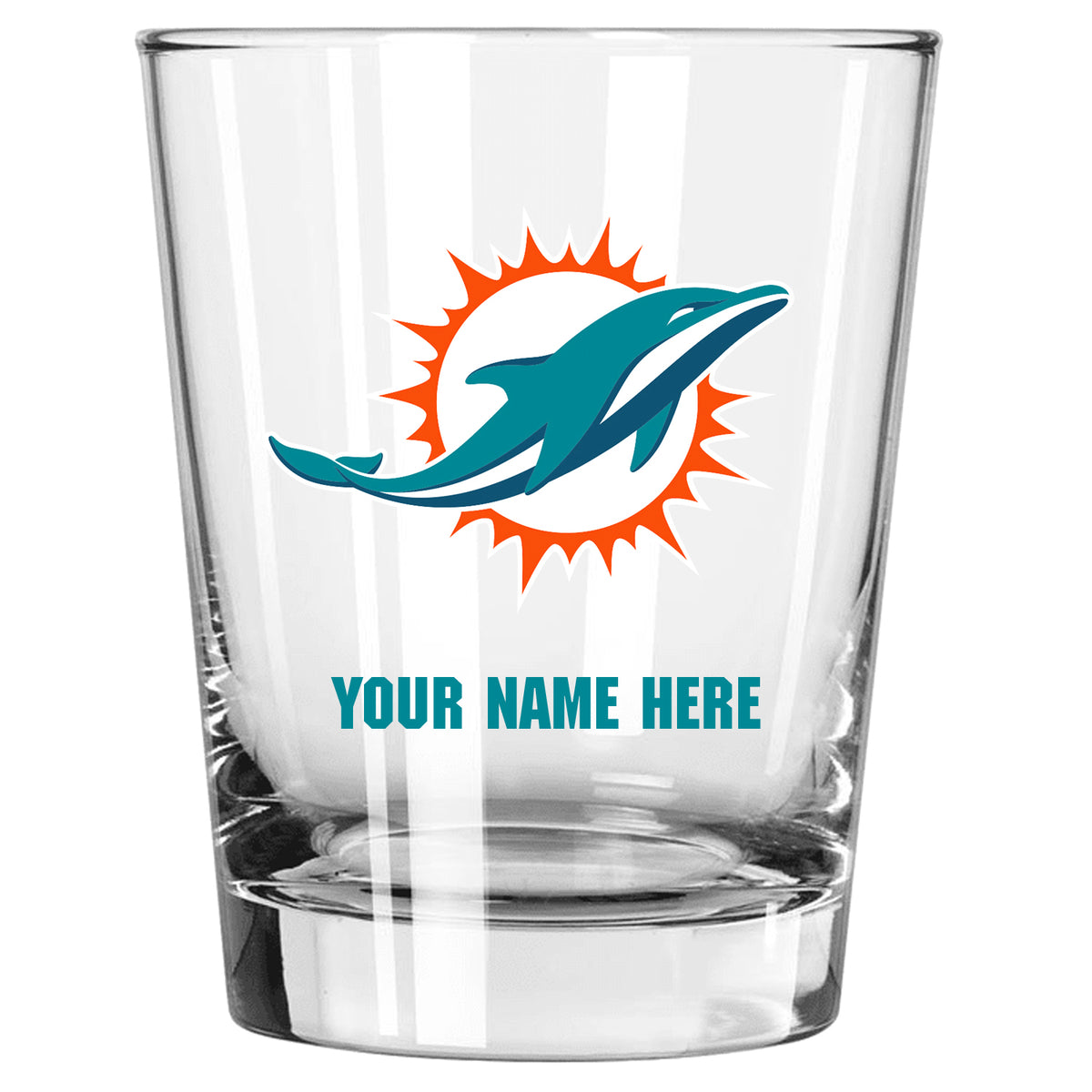 15oz Personalized Stemless Glass | Miami Dolphins