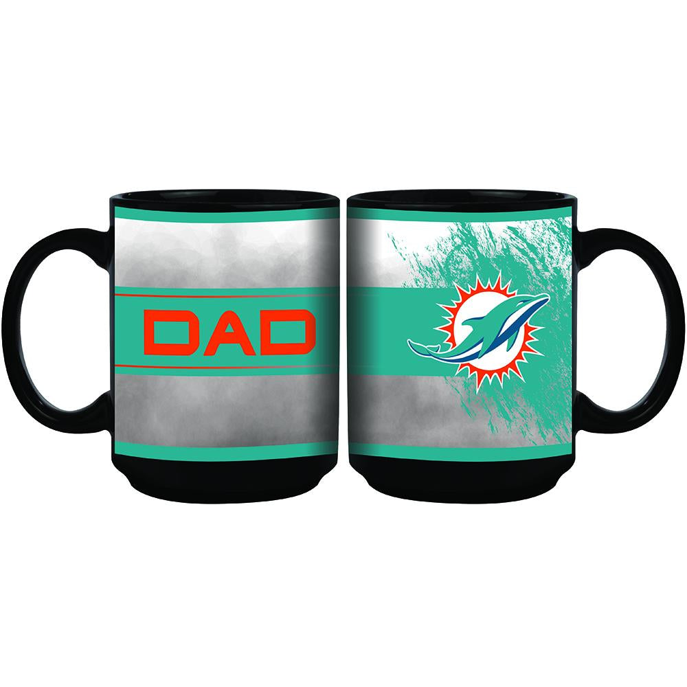 15oz Black Dad Mug | Miami Dolphins MIA, Miami Dolphins, NFL, OldProduct 888966287181 $13