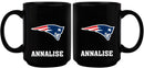 15oz Black Personalized Ceramic Mug  | New England Patriots CurrentProduct, Drinkware_category_All, Engraved, NEP, New England Patriots, NFL, Personalized_Personalized 194207504307 $21.86