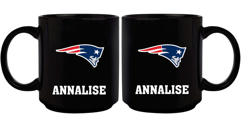 11oz Black Personalized Ceramic Mug | New England Patriots CurrentProduct, Custom Drinkware, Drinkware_category_All, Gift Ideas, NEP, New England Patriots, NFL, Personalization, Personalized_Personalized 194207372692 $20.11