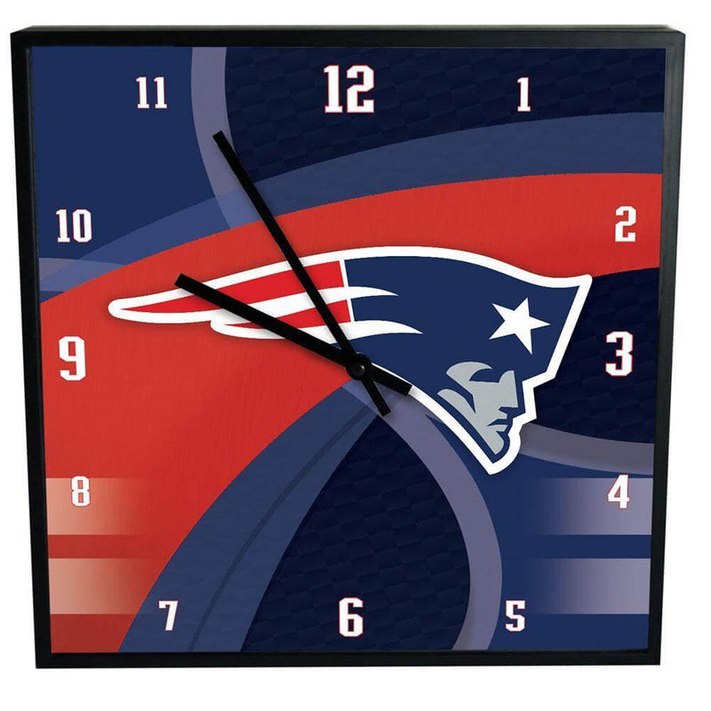12 Inch Carbon Fiber Square Clock | New England Patriots NEP, New England Patriots, NFL, OldProduct 687746321141 $25