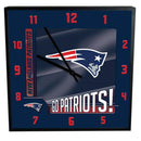 12 Inch Square Carbon Fiber Clock | New England Patriots NEP, New England Patriots, NFL, OldProduct 687746395760 $25