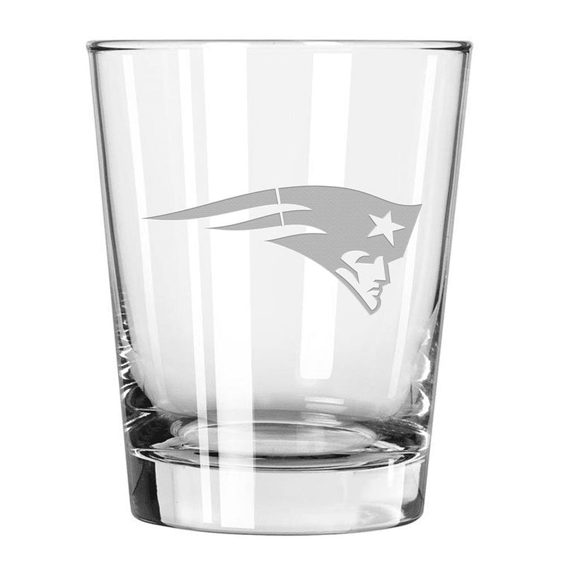 15oz Double Old Fashion Etched Glass | New England Patriots CurrentProduct, Drinkware_category_All, NEP, New England Patriots, NFL 194207263068 $13.49