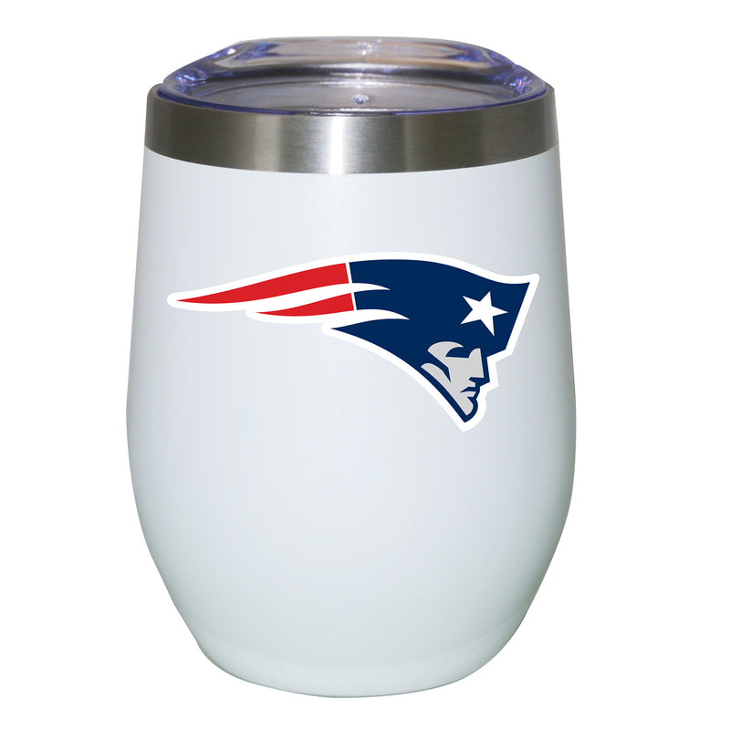 12oz White Stainless Steel Stemless Tumbler | New England Patriots CurrentProduct, Drinkware_category_All, NEP, New England Patriots, NFL 194207625453 $27.49