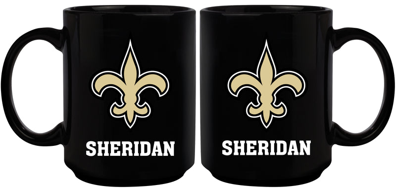 15oz Black Personalized Ceramic Mug | New Orleans Saints CurrentProduct, Drinkware_category_All, Engraved, New Orleans Saints, NFL, NOS, Personalized_Personalized 194207504345 $21.86
