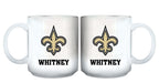 11oz White Personalized Ceramic Mug | New Orleans Saints CurrentProduct, Custom Drinkware, Drinkware_category_All, Gift Ideas, New Orleans Saints, NFL, NOS, Personalization, Personalized_Personalized 194207442548 $20.11