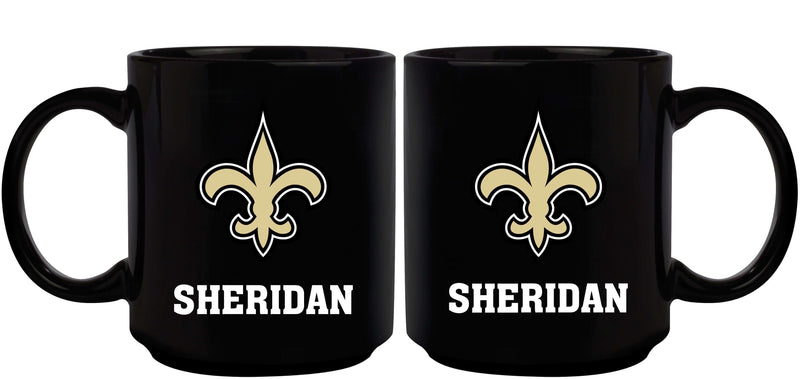11oz Black Personalized Ceramic Mug | New Orleans Saints CurrentProduct, Custom Drinkware, Drinkware_category_All, Gift Ideas, New Orleans Saints, NFL, NOS, Personalization, Personalized_Personalized 194207372685 $20.11