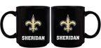 11oz Black Personalized Ceramic Mug | New Orleans Saints CurrentProduct, Custom Drinkware, Drinkware_category_All, Gift Ideas, New Orleans Saints, NFL, NOS, Personalization, Personalized_Personalized 194207372685 $20.11