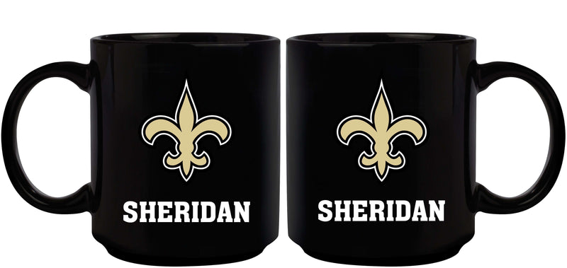 11oz Black Personalized Ceramic Mug | New Orleans Saints CurrentProduct, Custom Drinkware, Drinkware_category_All, Gift Ideas, New Orleans Saints, NFL, NOS, Personalization, Personalized_Personalized 194207372685 $20.11