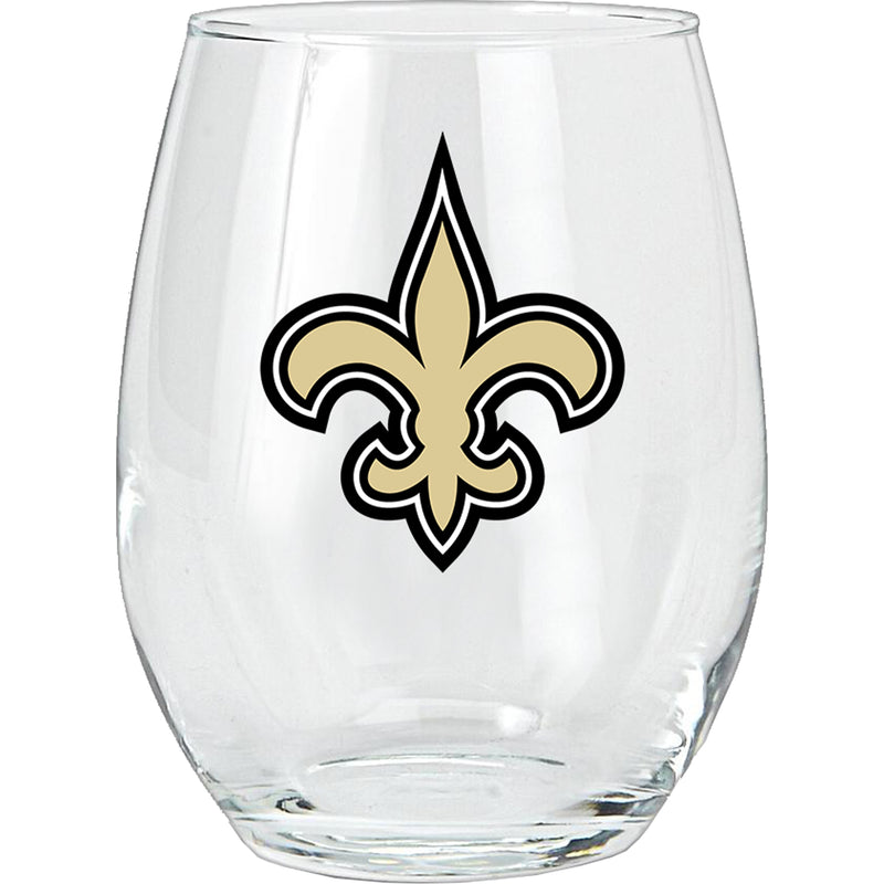 15oz Stemless Glass Tumbler | New Orleans Saints
