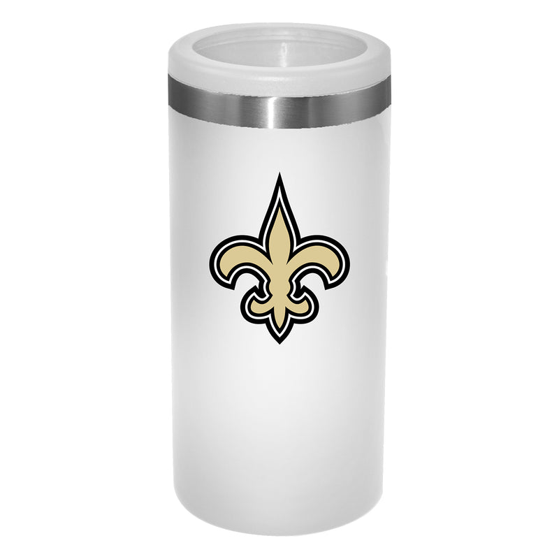 12oz White Slim Can Holder | New Orleans Saints