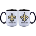 15oz Inner Color Personalized Ceramic Mug | New Orleans Saints 2790PER, CurrentProduct, Drinkware_category_All, New Orleans Saints, NFL, NOS, Personalized_Personalized  $27.99
