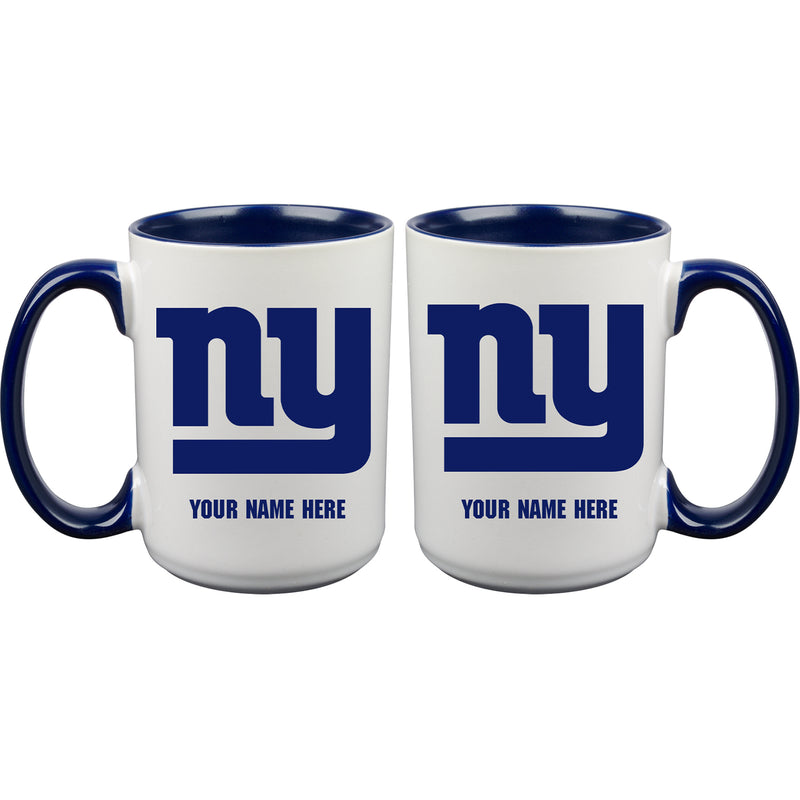 15oz Inner Color Personalized Ceramic Mug | New York Giants 2790PER, CurrentProduct, Drinkware_category_All, New York Giants, NFL, NYG, Personalized_Personalized  $27.99