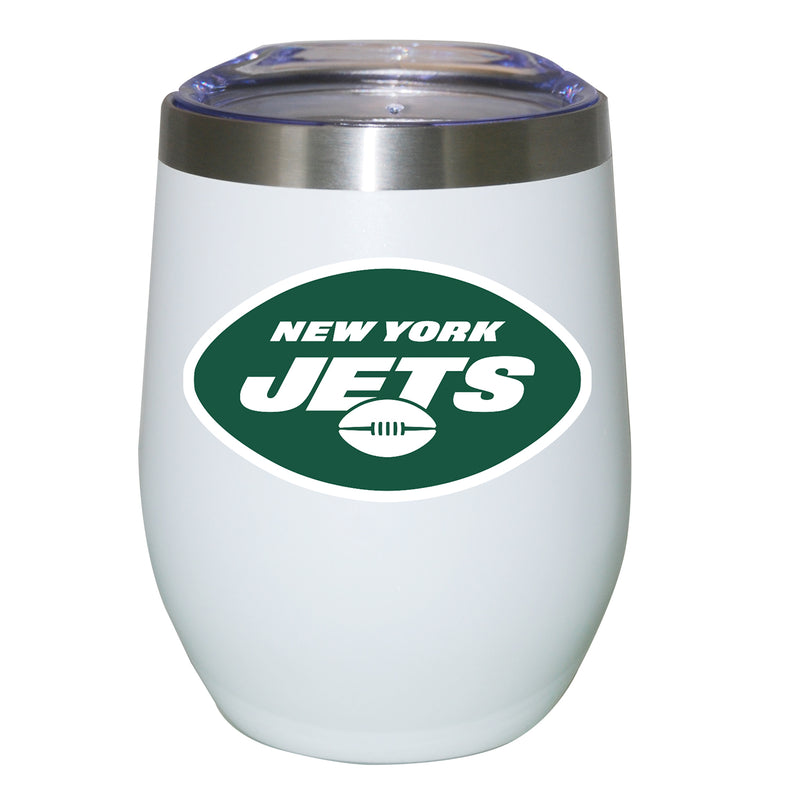 12oz White Stainless Steel Stemless Tumbler | New York Jets CurrentProduct, Drinkware_category_All, New York Jets, NFL, NYJ 194207625484 $27.49