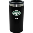 12oz Personalized Black Stainless Steel Slim Can Holder | New York Jets