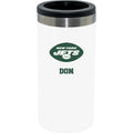 12oz Personalized White Stainless Steel Slim Can Holder | New York Jets