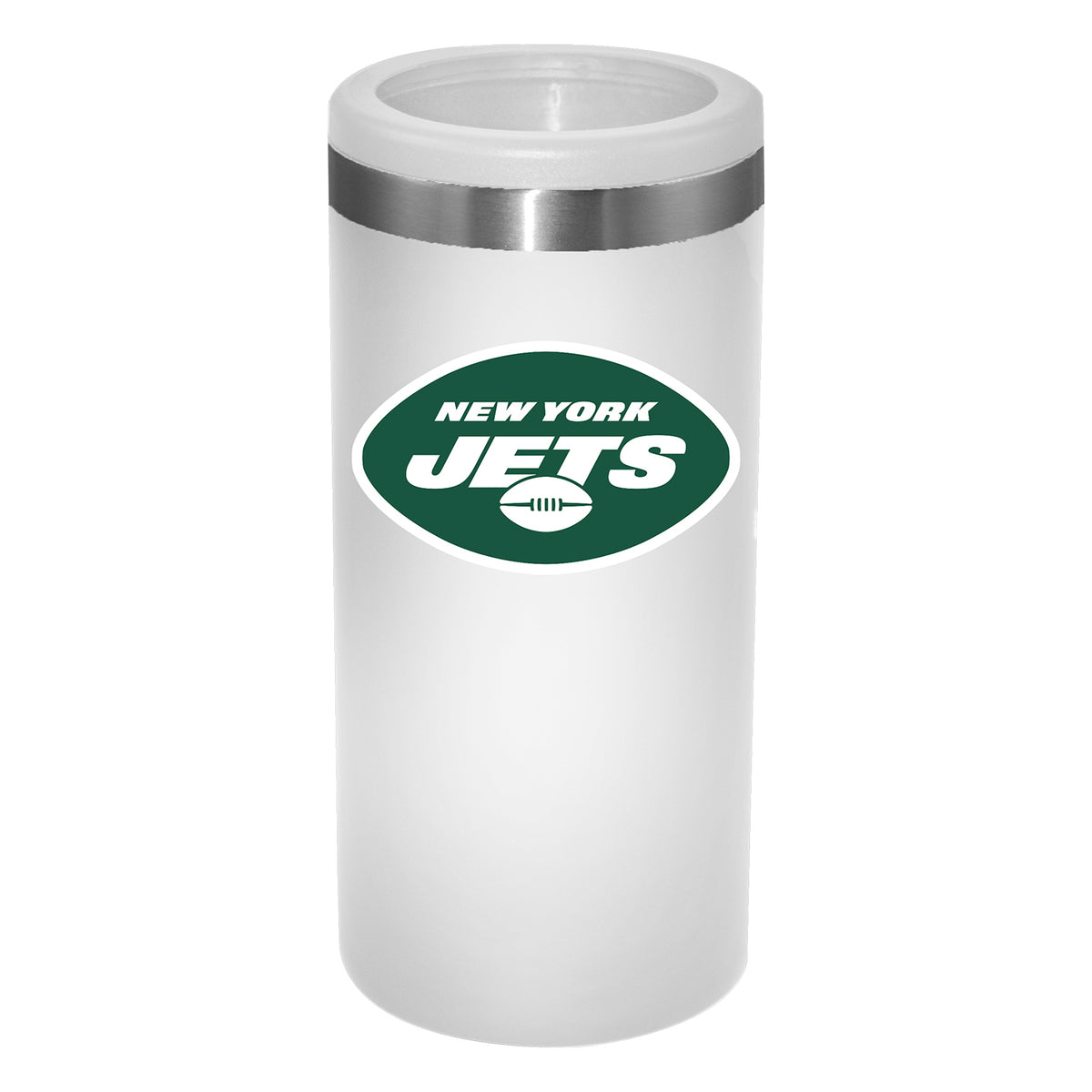 12oz White Slim Can Holder | New York Jets