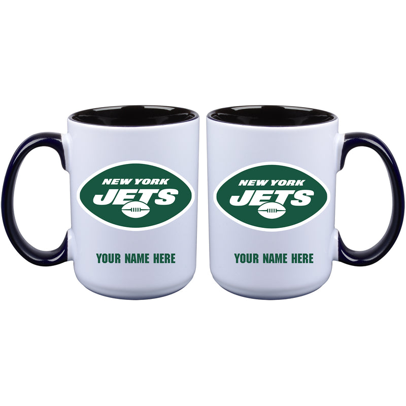 15oz Inner Color Personalized Ceramic Mug | New York Jets 2790PER, CurrentProduct, Drinkware_category_All, New York Jets, NFL, NYJ, Personalized_Personalized  $27.99