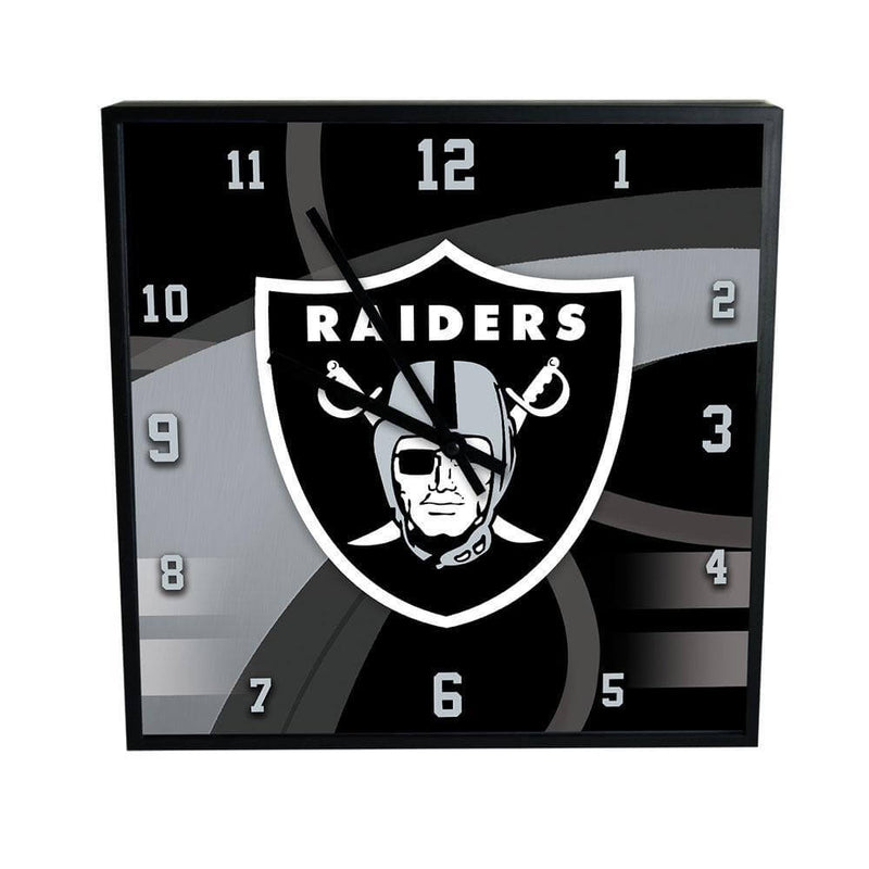 12 Inch Square Carbon Fiber Clock | Raiders LVR, NFL, OldProduct 687746321189 $25