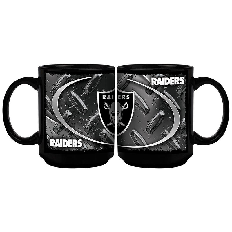 15oz Black Diamond Plate Mug | Raiders LVR, NFL, OldProduct 687746139968 $13
