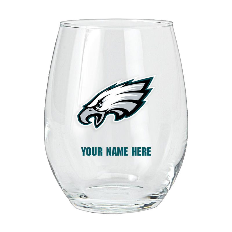 15oz Personalized Stemless Glass | Philadelphia Eagles
