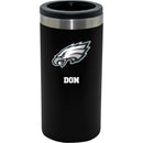 12oz Personalized Black Stainless Steel Slim Can Holder | Philadelphia Eagles