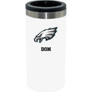 12oz Personalized White Stainless Steel Slim Can Holder | Philadelphia Eagles