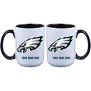 15oz Inner Color Personalized Ceramic Mug | Philadelphia Eagles 2790PER, CurrentProduct, Drinkware_category_All, NFL, PEG, Personalized_Personalized, Philadelphia Eagles  $27.99