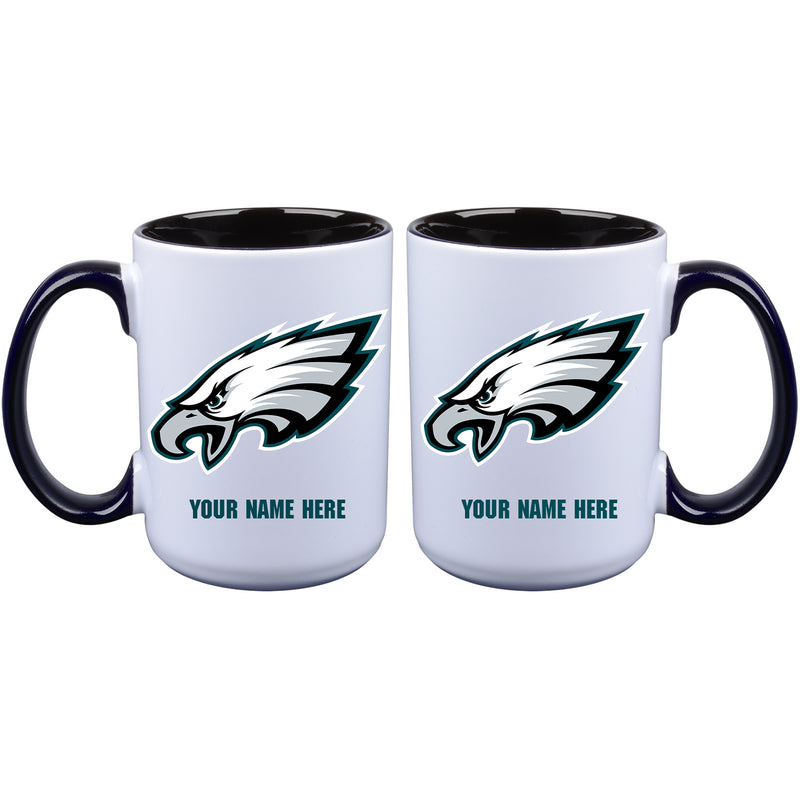 15oz Inner Color Personalized Ceramic Mug | Philadelphia Eagles 2790PER, CurrentProduct, Drinkware_category_All, NFL, PEG, Personalized_Personalized, Philadelphia Eagles  $27.99