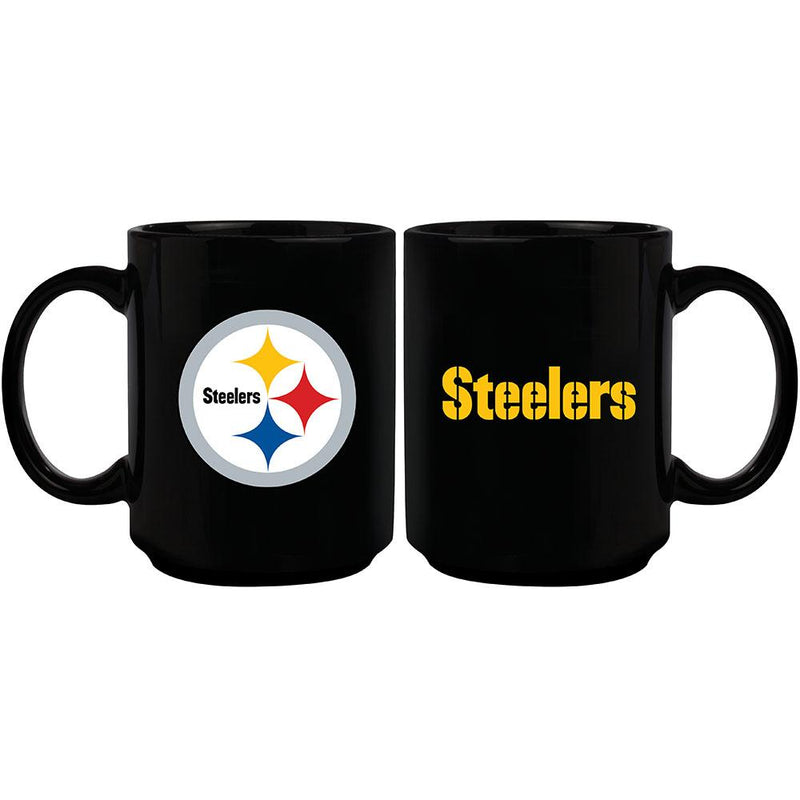 15oz Black Mug Basic | Pittsburgh Steelers CurrentProduct, Drinkware_category_All, NFL, Pittsburgh Steelers, PST 687746962191 $15.49