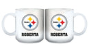 11oz White Personalized Ceramic Mug | Pittsburgh Steelers CurrentProduct, Custom Drinkware, Drinkware_category_All, Gift Ideas, NFL, Personalization, Personalized_Personalized, Pittsburgh Steelers, PST 194207442500 $20.11