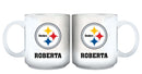 11oz White Personalized Ceramic Mug | Pittsburgh Steelers CurrentProduct, Custom Drinkware, Drinkware_category_All, Gift Ideas, NFL, Personalization, Personalized_Personalized, Pittsburgh Steelers, PST 194207442500 $20.11