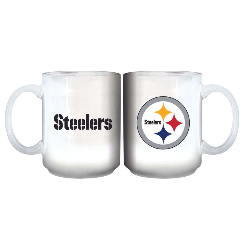 11oz White Mug Basic | Pittsburgh Steelers CurrentProduct, Drinkware_category_All, NFL, Pittsburgh Steelers, PST 687746928968 $12.49