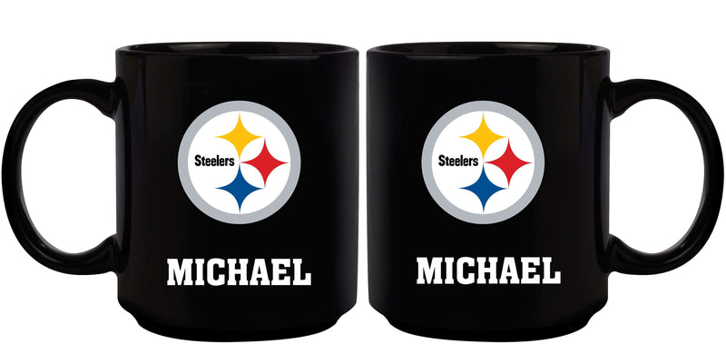 11oz Black Mug Basic | Pittsburgh Steelers CurrentProduct, Drinkware_category_All, NFL, Pittsburgh Steelers, PST 687746947792 $13.49