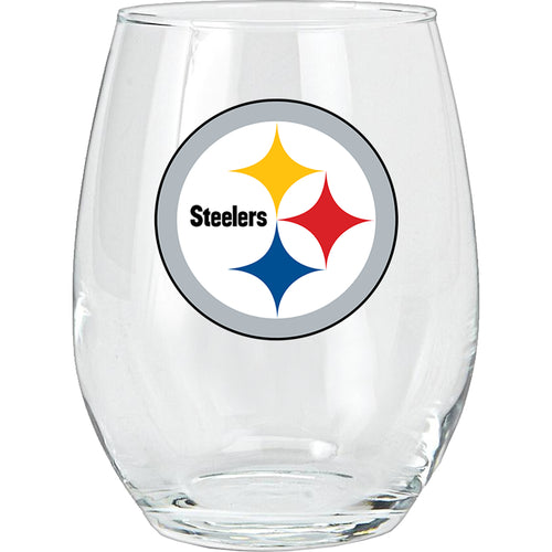 15oz Stemless Glass Tumbler | Pittsburgh Steelers
