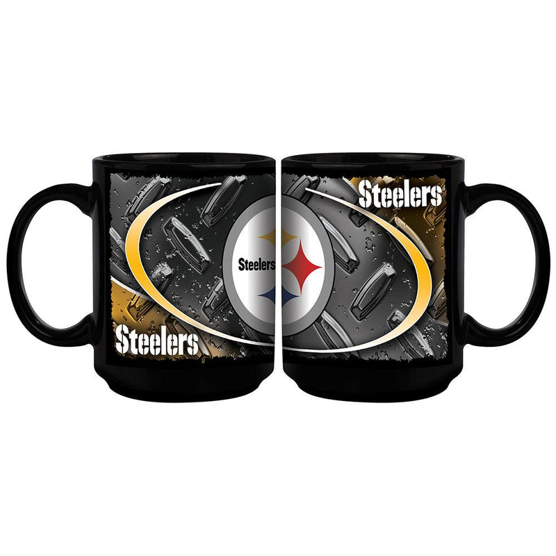 15oz Black Diamond Plate Mug | Pittsburgh Steelers NFL, OldProduct, Pittsburgh Steelers, PST 687746140049 $13