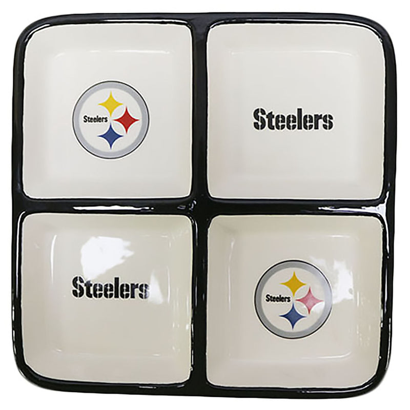 4 Section Square Tray | Pittsburgh Steelers