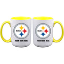 15oz Inner Color Personalized Ceramic Mug | Pittsburgh Steelers 2790PER, CurrentProduct, Drinkware_category_All, NFL, Personalized_Personalized, Pittsburgh Steelers, PST  $27.99