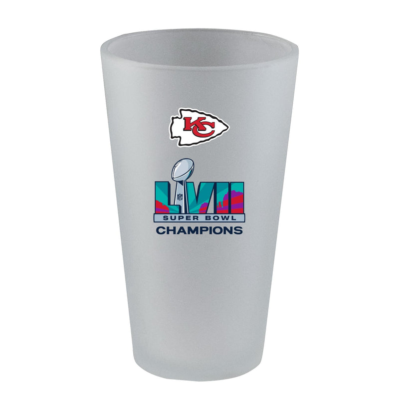 17oz White Frosted Pint Direct Print | Superbowl Champions Kansas City Chiefs